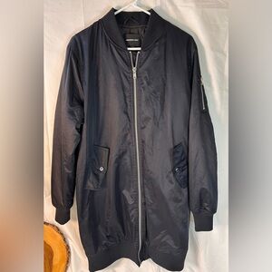 Women’s Long Trench‎ Thick Members Only Full Zip Up Jacket Size Large